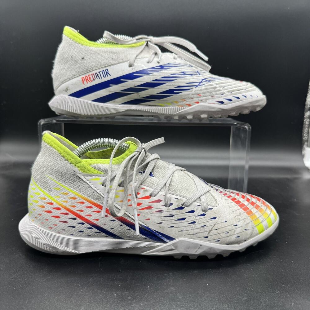 Adidas Predator Edge.3 TF Turf Soccer Shoe White Size Mens 3.5 Womens 5 GUC